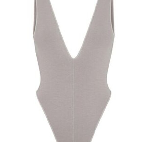 NWT Skims Deep Plunge Bodysuit Grey Modal Size S/M - Picture 7 of 7